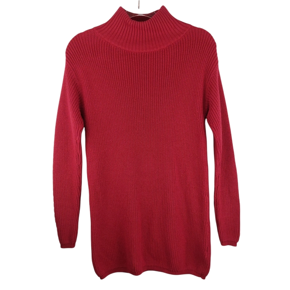Cotton Knit Dress Sweater Popover